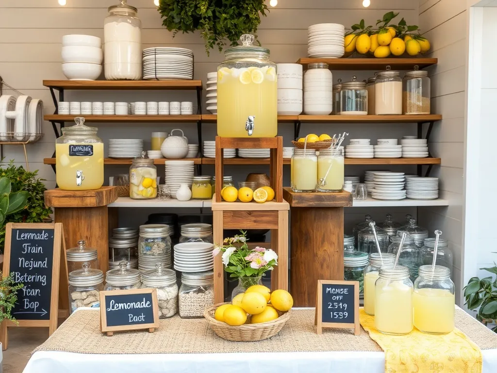 Handmade paper menus for a custom lemonade stand